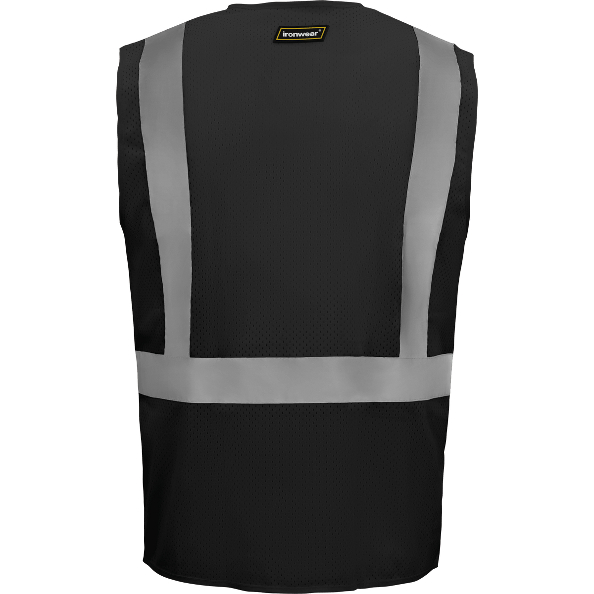 GAFH GRIDE PADDING VEST BK【日本非売品】 Economy Polyester Zipper Black Safety Vest with 5 Pockets | Ironwear