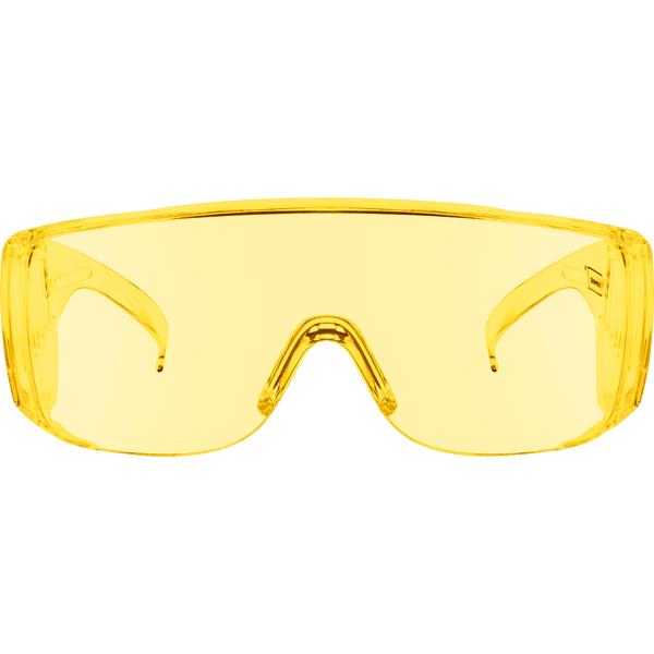 Over the Glasses Yellow Safety Glasses, Vented Side Shields | Ironwear
