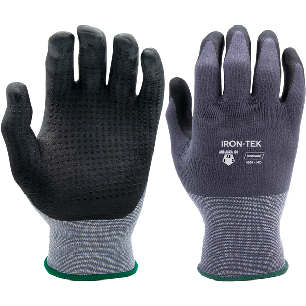 A1 Cut Level Grey & Black Gloves with Dotted Nitrile & PU Palm A1 Cut Level Grey & Black Gloves with Dotted Nitrile & PU Palm