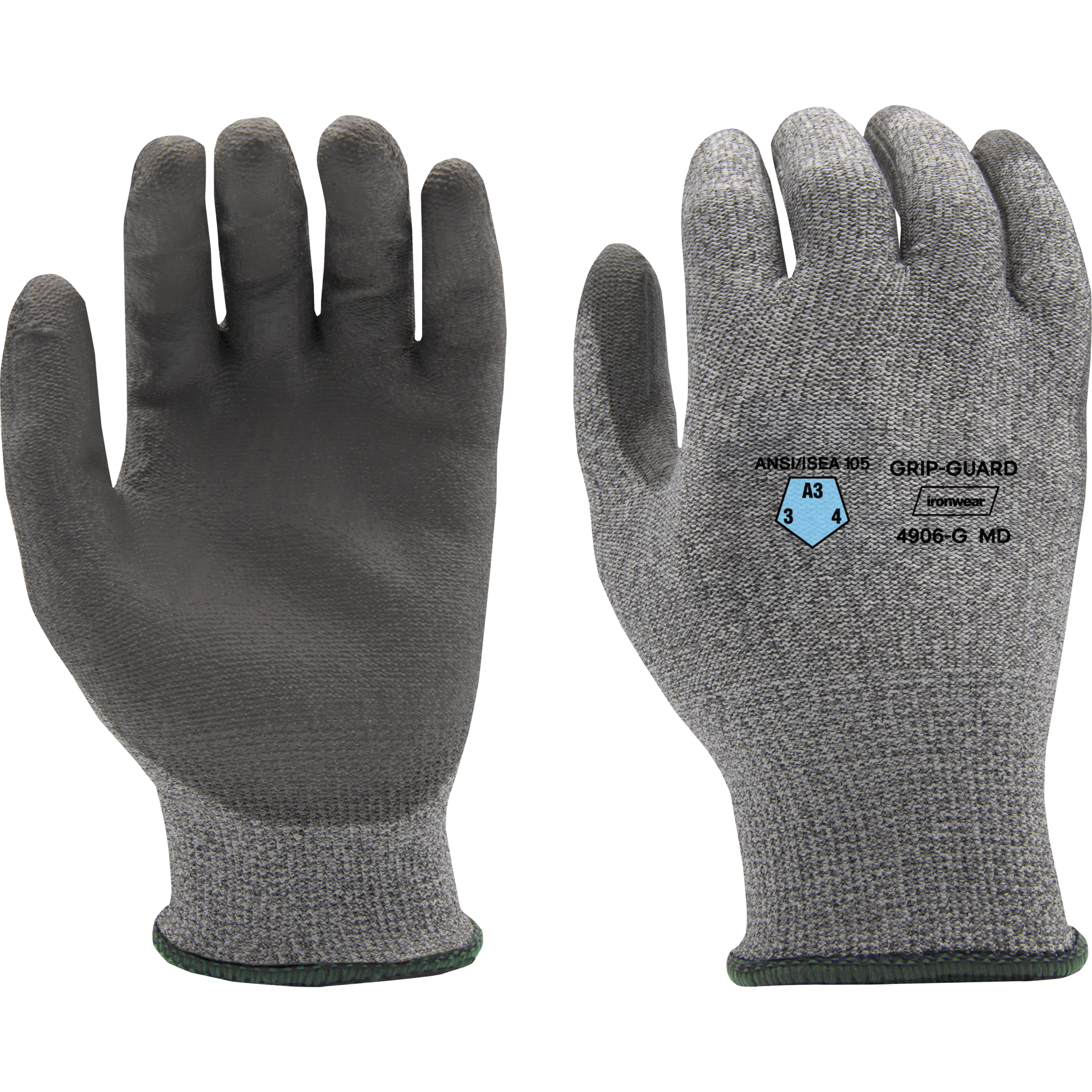 Ironwear Cut Resistant Gloves – Palm Coated – ANSI A6 Cut Level 4 – Model 4891-W – Multiple Sizes