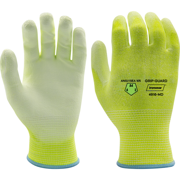 ウェア Needs Hi Vis Lime Seamless Knit Work Gloves | Polyurethane Coated | Ironwear