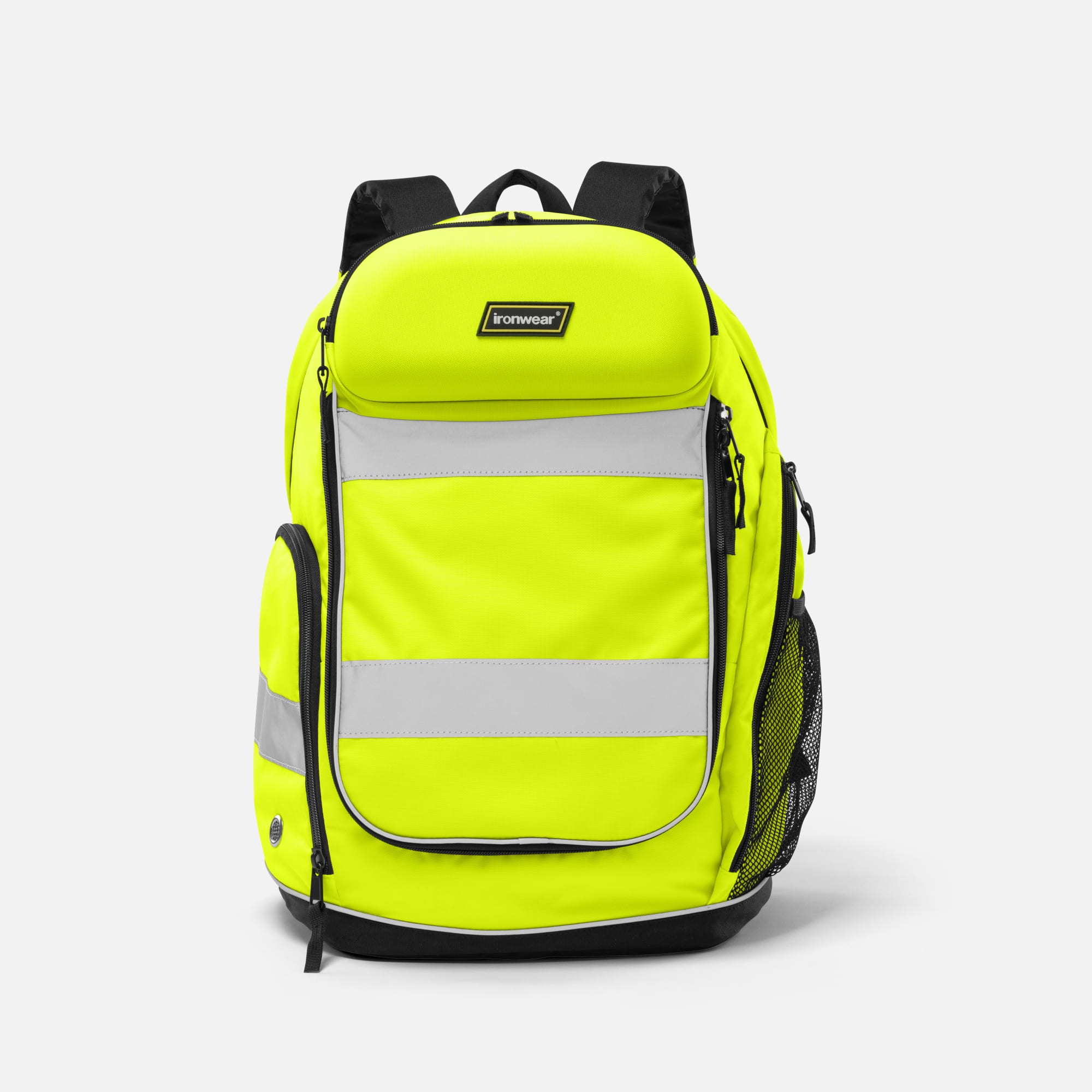 Hi Vis Padded Backpack with Helmet Carrier | Ironwear