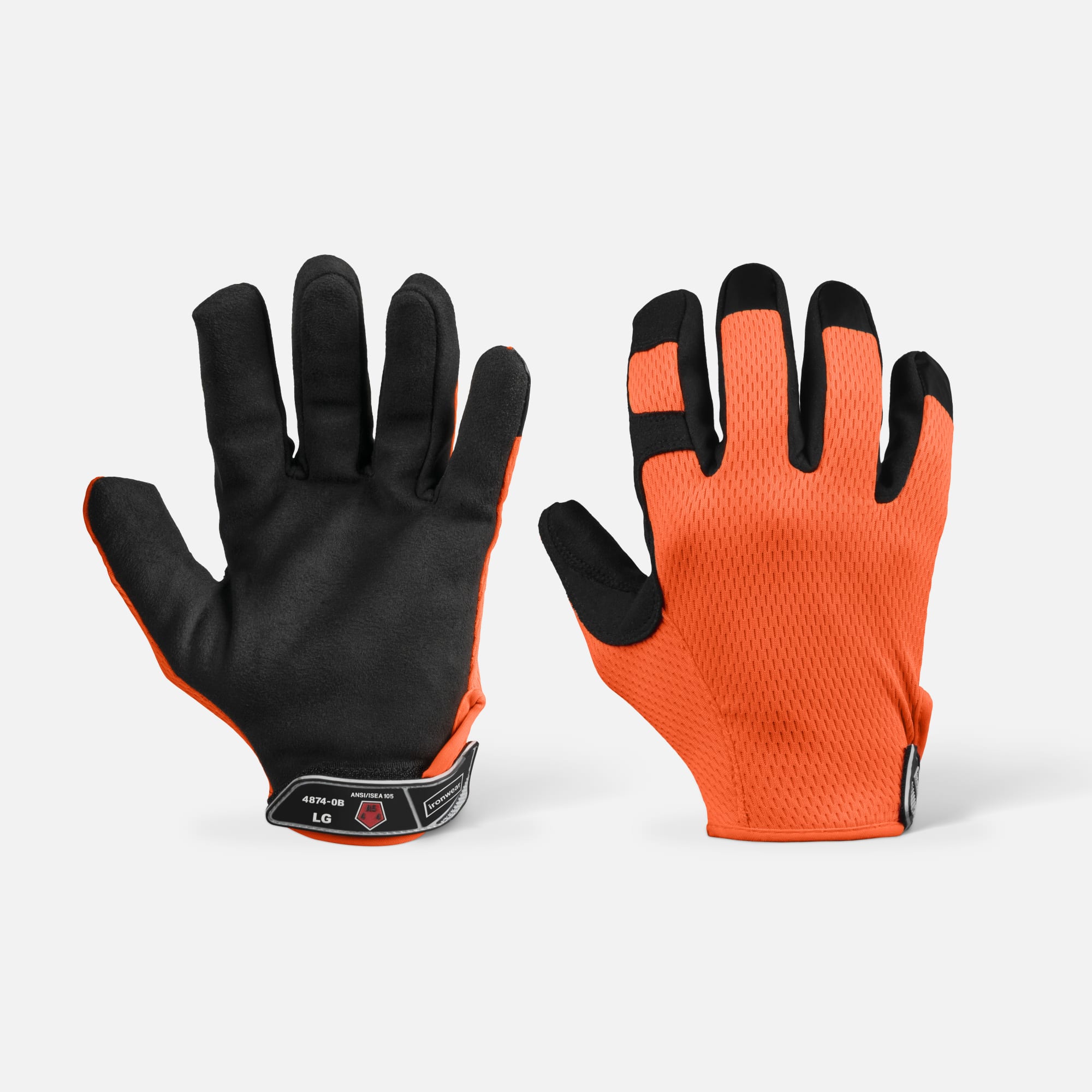 Breathable Orange A5 Cut Resistant Mechanic Work Gloves | Ironwear